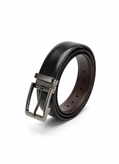 Men Premium Leather Belt – 2 in 1 Reversible | Formal & Casual Wear | Durable Metal Buckle