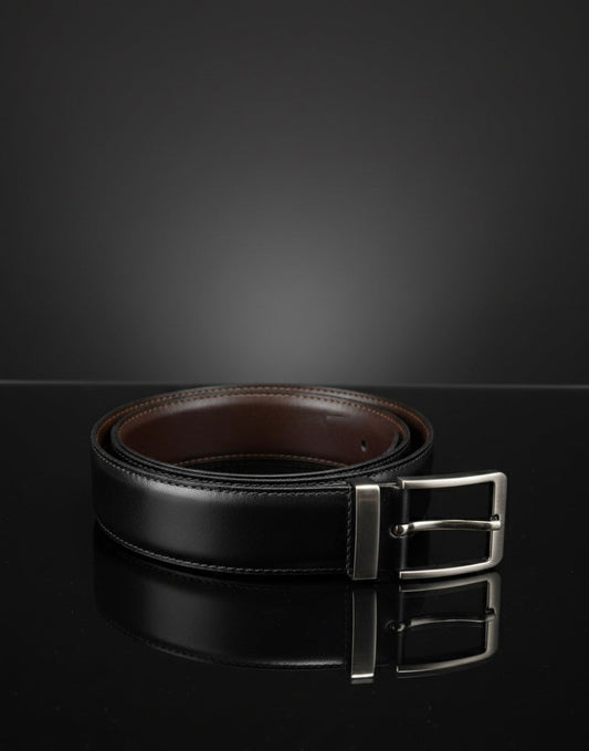 Men Premium Leather Belt – 2 in 1 Reversible | Formal & Casual Wear | Durable Metal Buckle