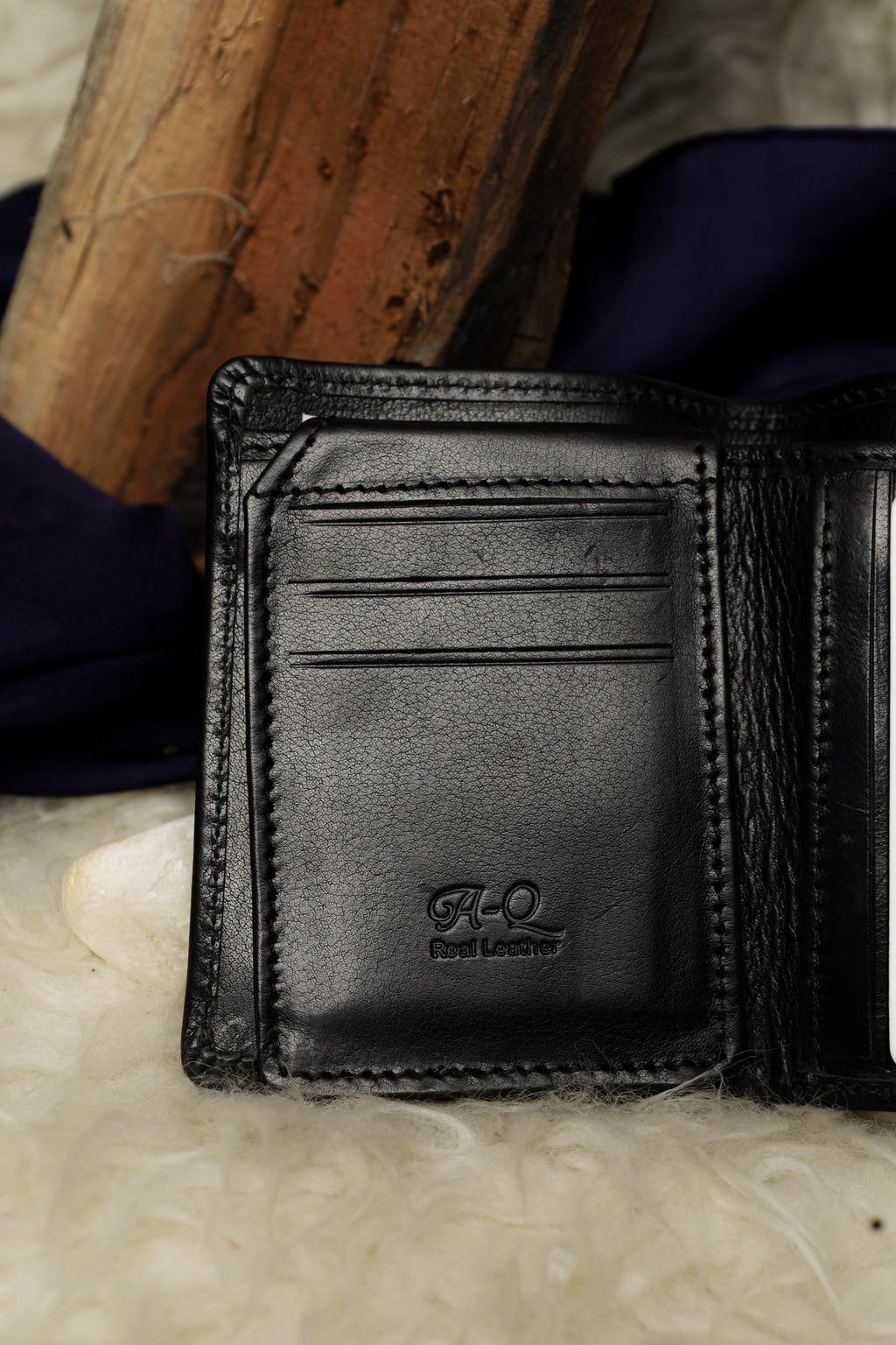 Book fold leather waller