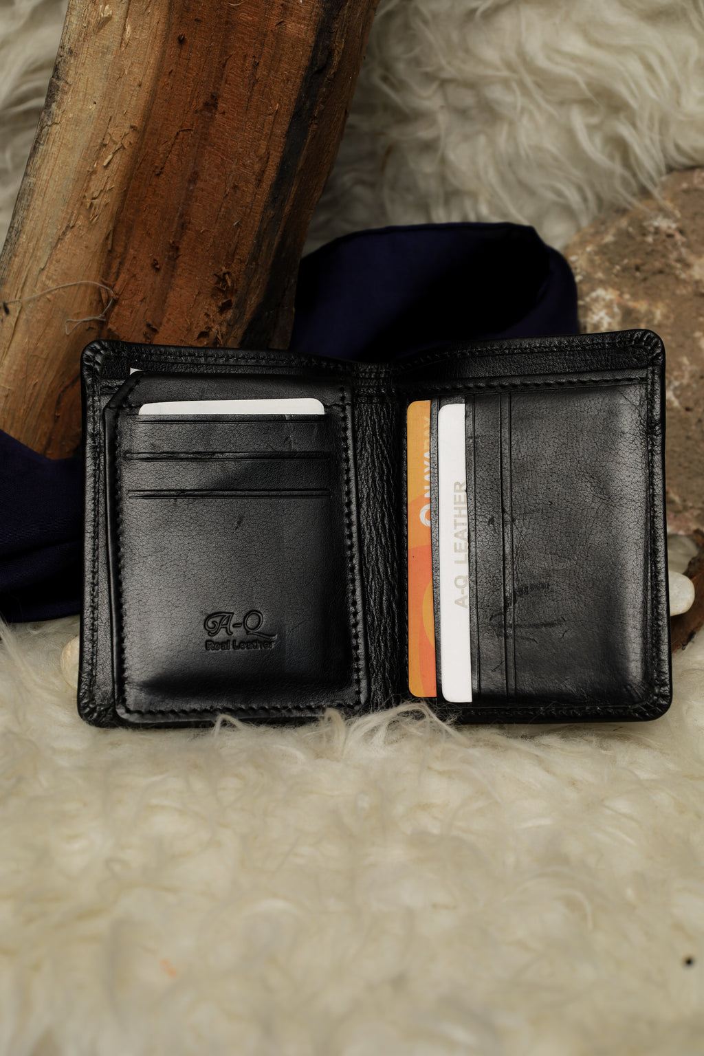 Book fold leather waller