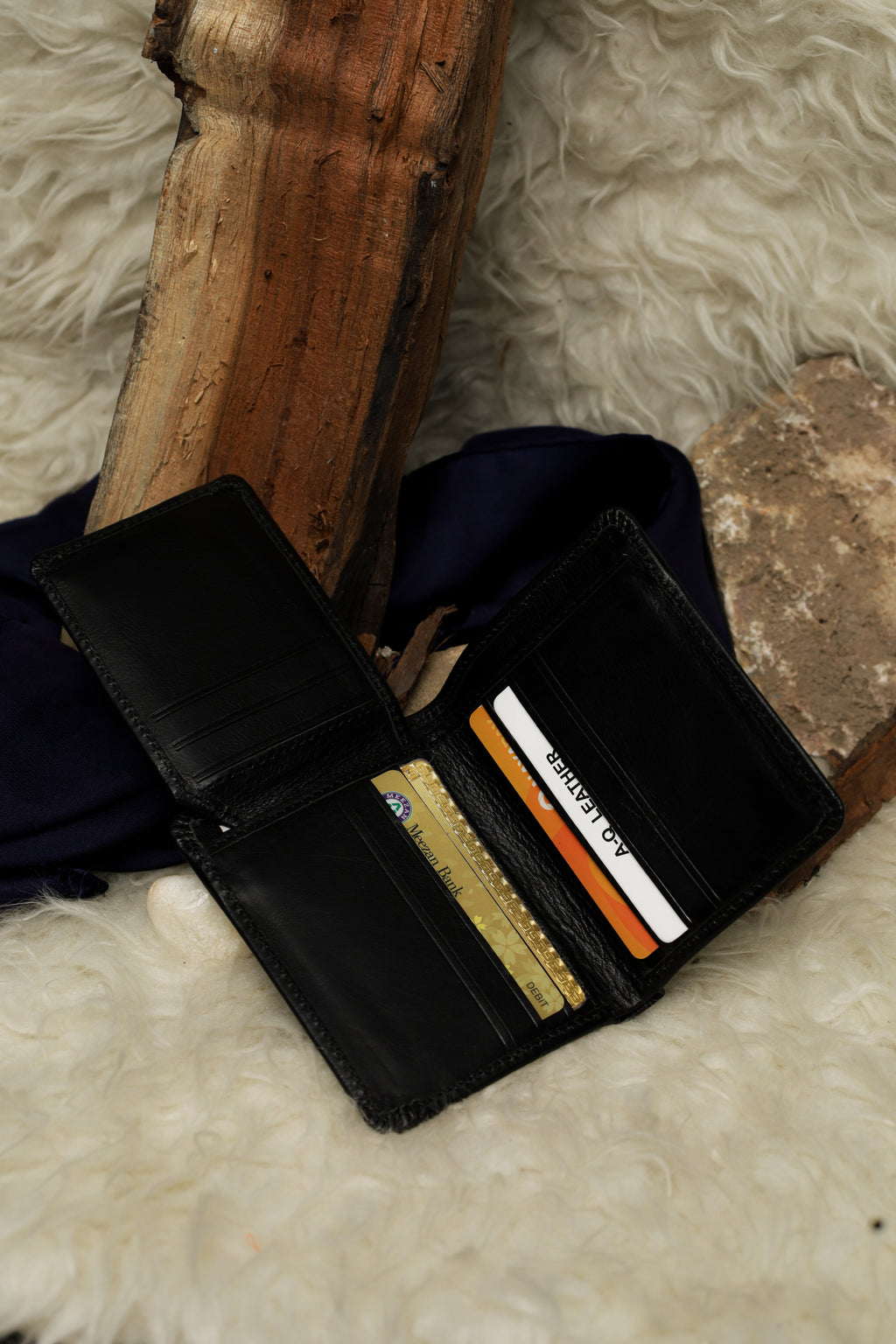 Book fold leather waller