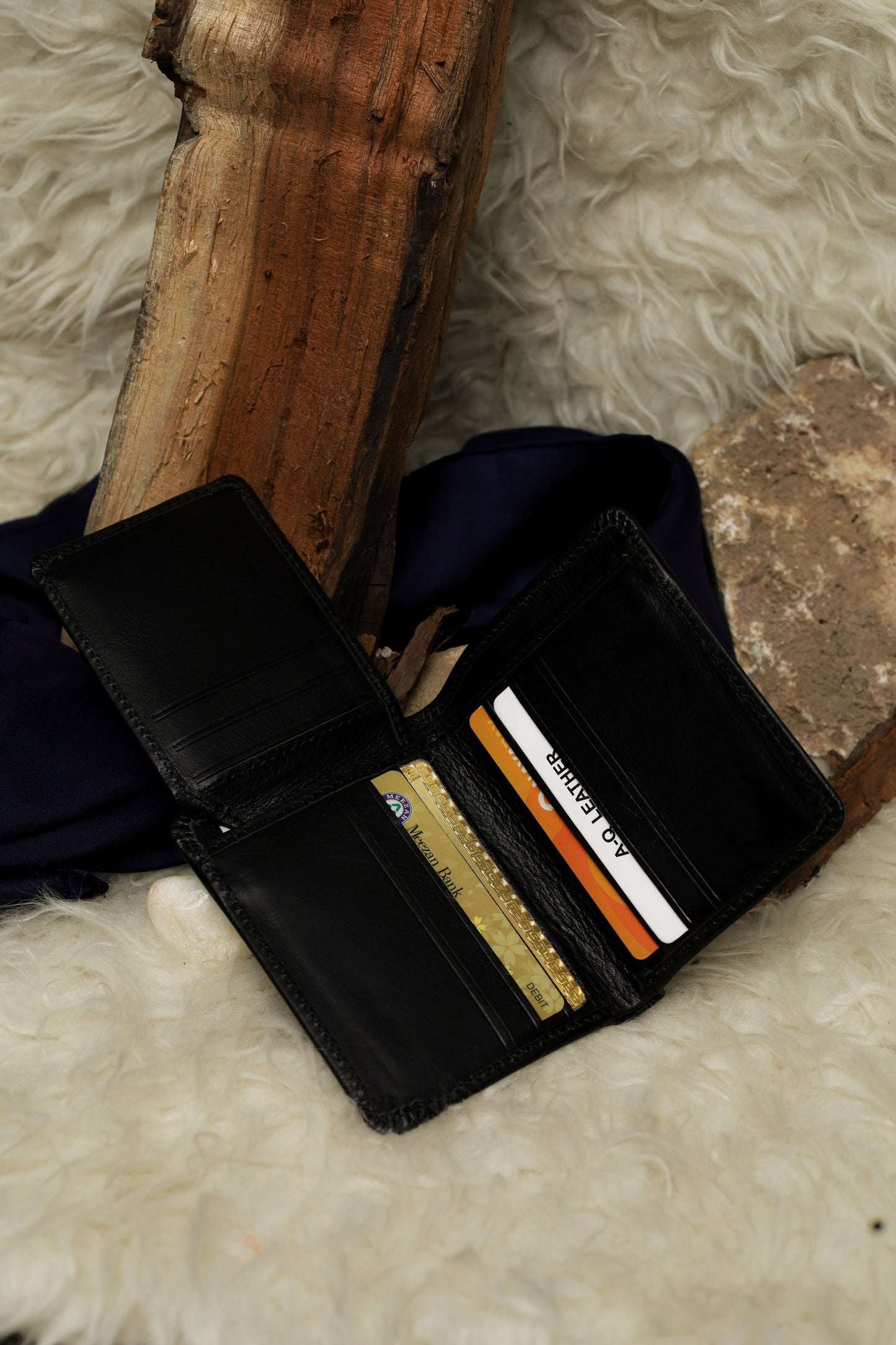 Book fold leather waller