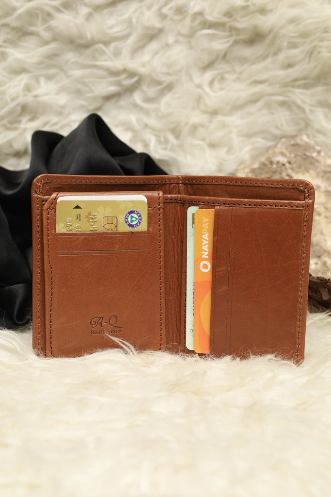 Book fold leather waller