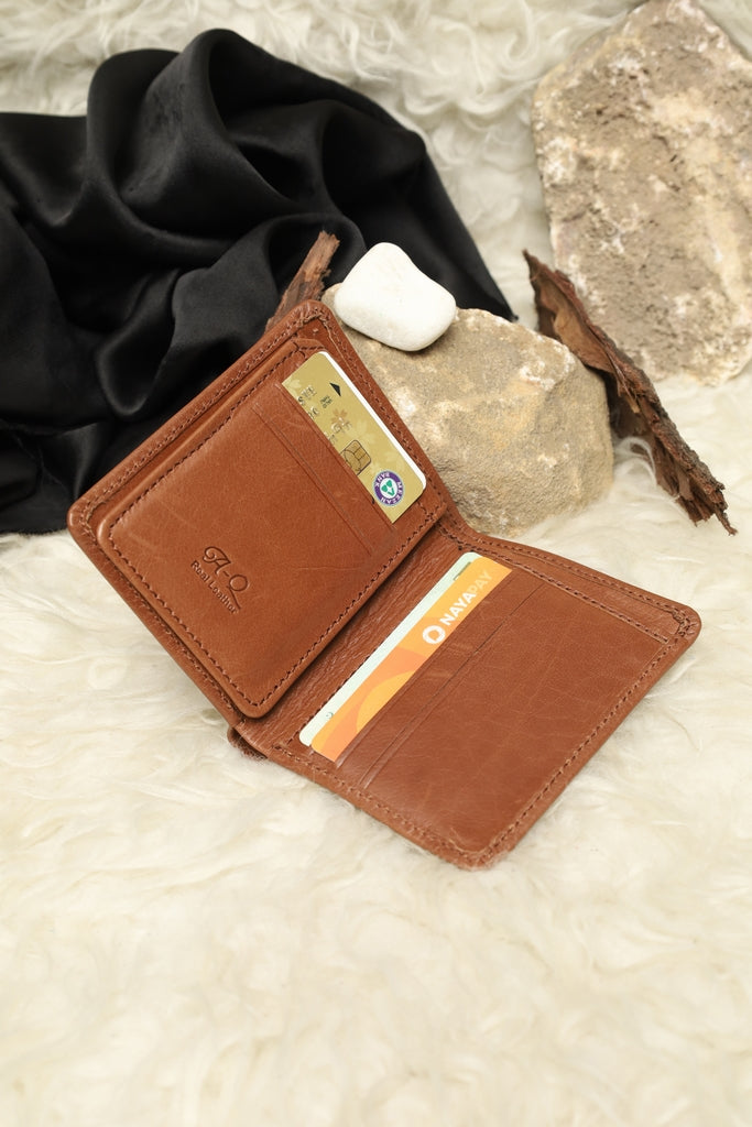 Book fold leather waller