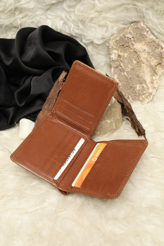 Book fold leather waller