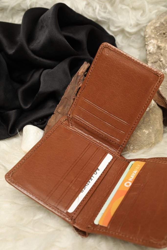 Book fold leather waller