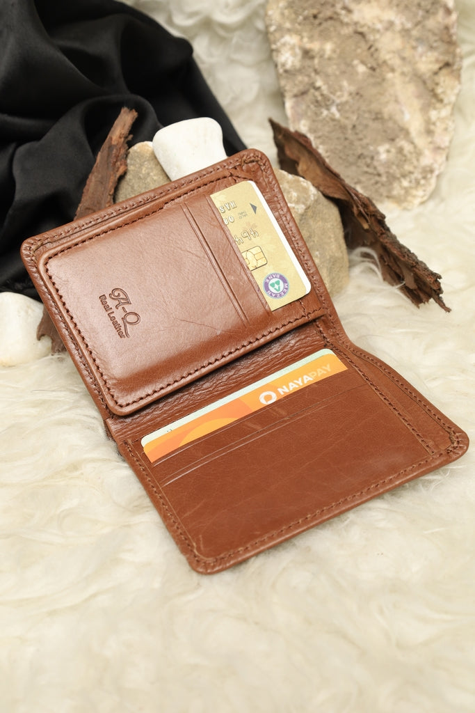 Book fold leather waller